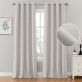 Light Beige Linen Blackout Curtains 52 x 84 in - Full Room Darkening
