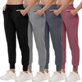 4 Pack Joggers for Women Sweatpants with Pockets - Lightweight Comfy