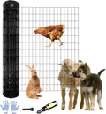 Welded Wire Fence 4 ft x 100 ft Black PVC Coated - Garden & Poultry