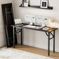 Frylr Small Folding Computer Desk 55.1 in Portable Foldable Laptop