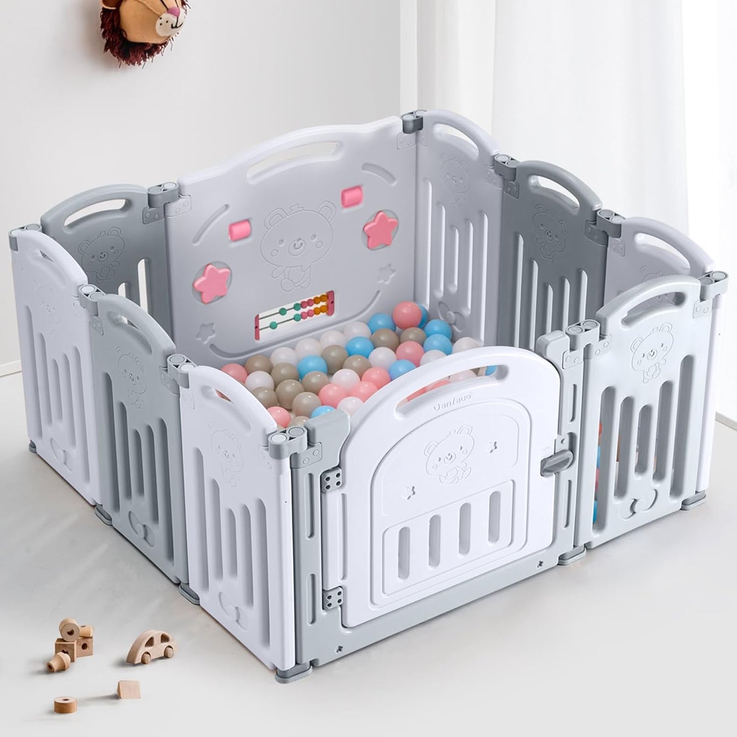 Uanlauo Foldable Playpen for Babies and Toddlers - Safe Play Area