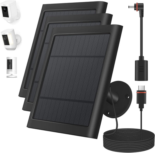 Solar Panel for Ring Camera - 3 Pack 4W Charger with Mounts