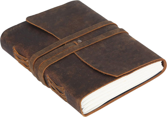 KomalC Leather Journal: Handmade Artistic Writing Pad