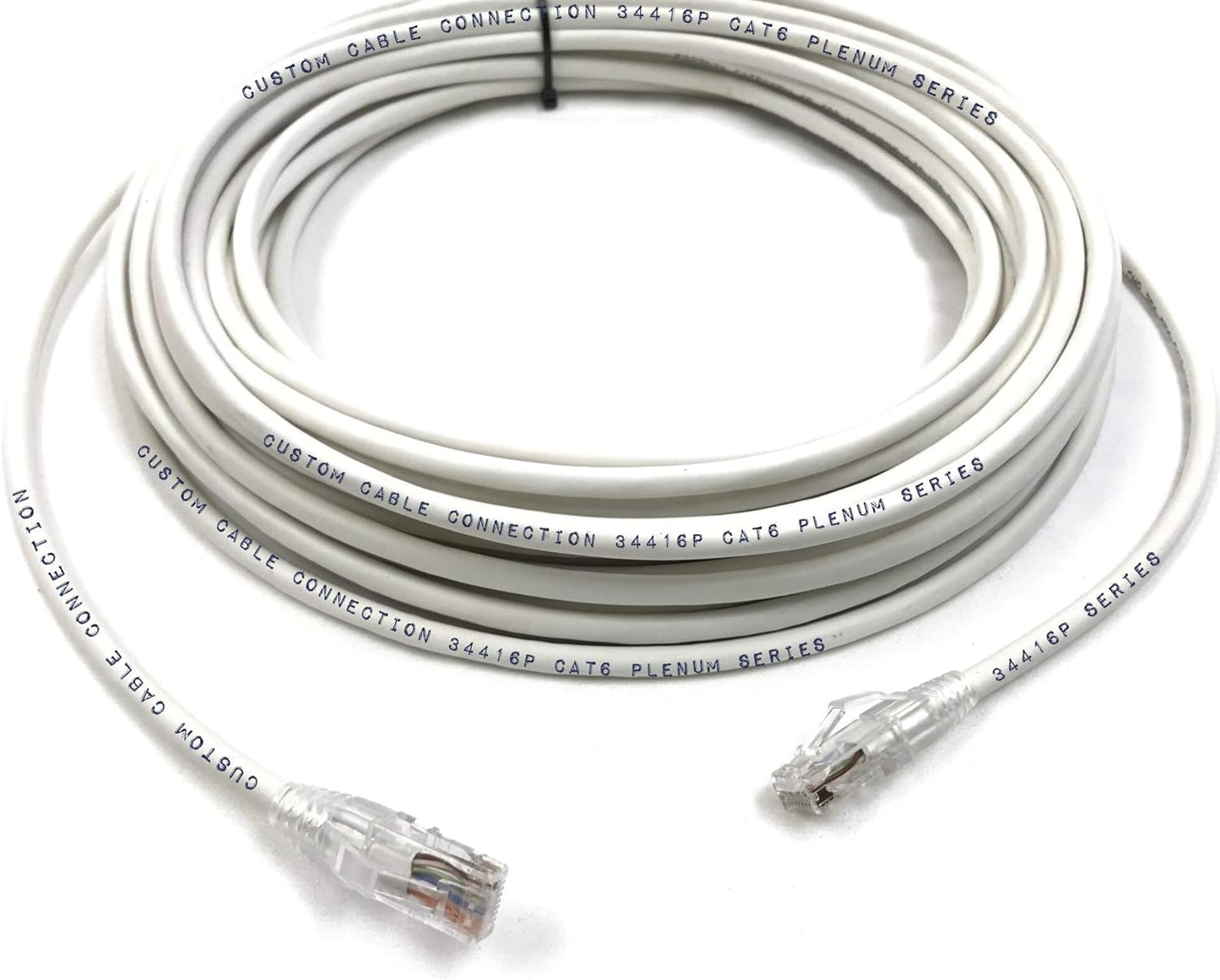 75 Foot White Cat6 UTP Plenum CMP Rated Ethernet Patch Cable