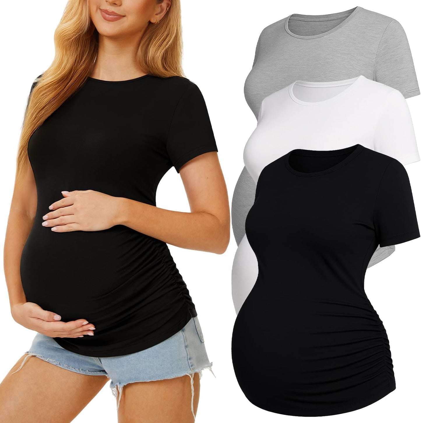 3 Pack Womens Maternity Shirts for Comfort and Style
