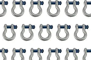 TEMCo 5/8in x 3.25 Ton D Ring Bow Shackle for Rigging Needs