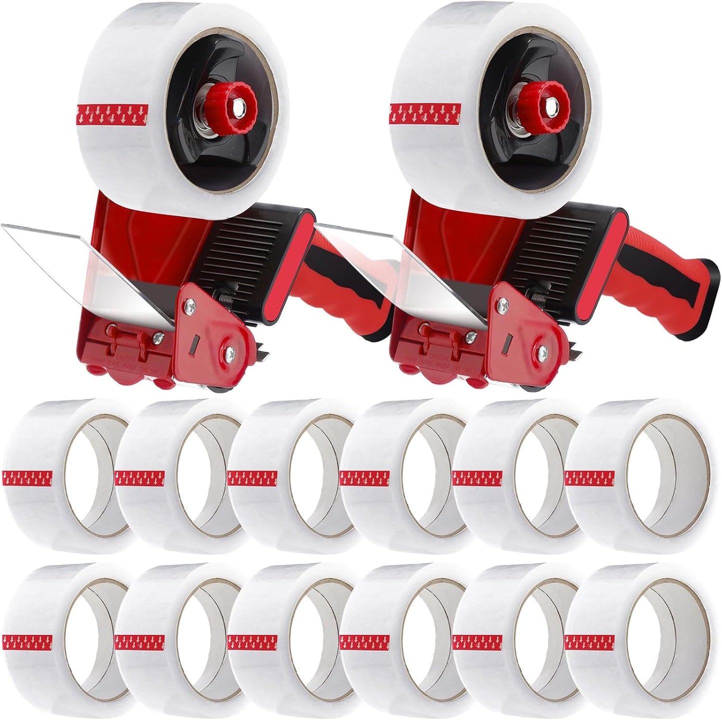 2 Pack Packing Tape Dispenser Gun with 12 Rolls for Shipping