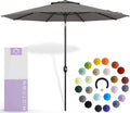10 Ft Charcoal Grey Patio Umbrella - 10-Year No-Fade Canopy