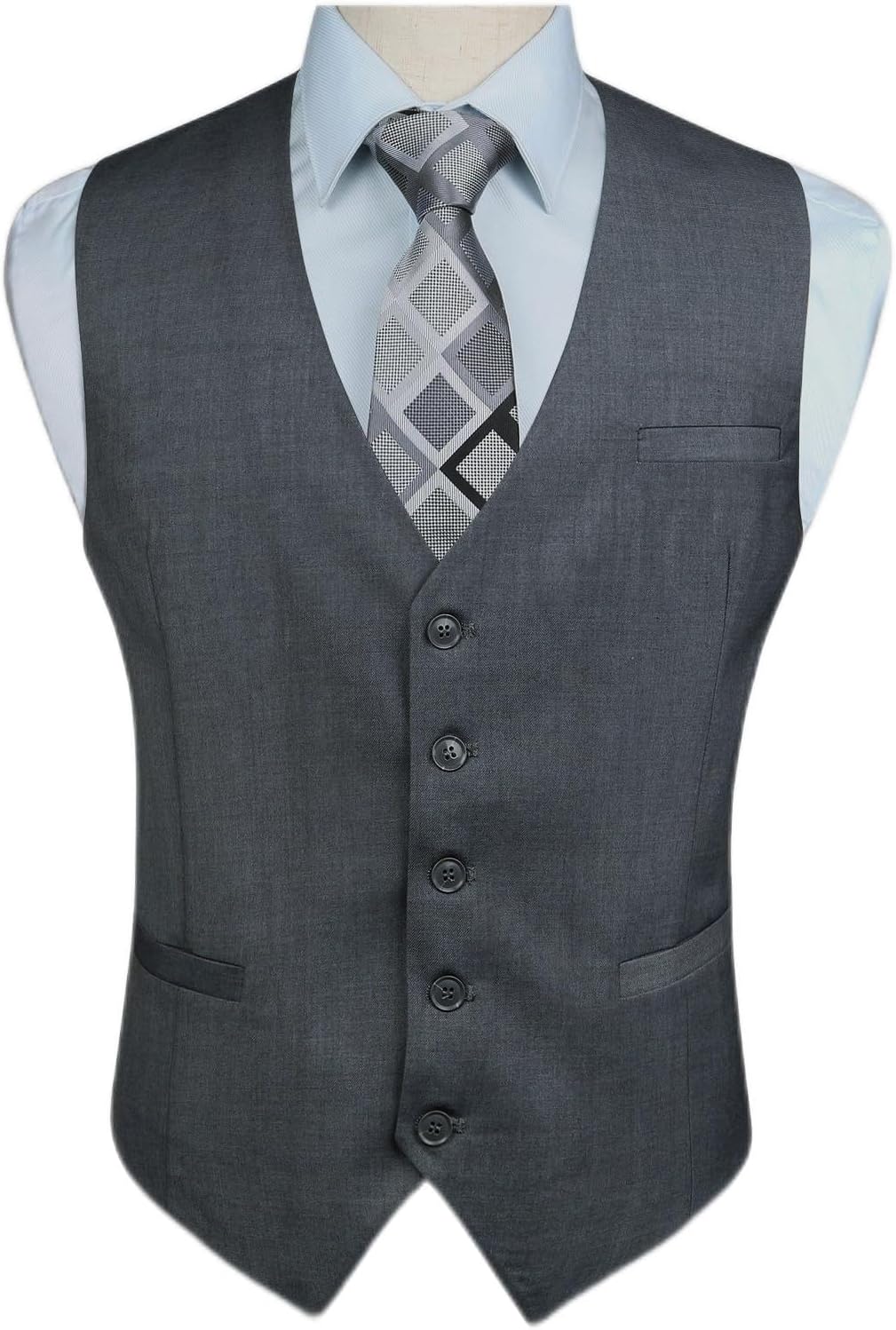 HISDERN Vest 101 Mens Slim Fit Suit Vest for Weddings and More