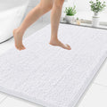 Chenille Bathroom Rug 48x32 in White - Extra Soft Absorbent Mat