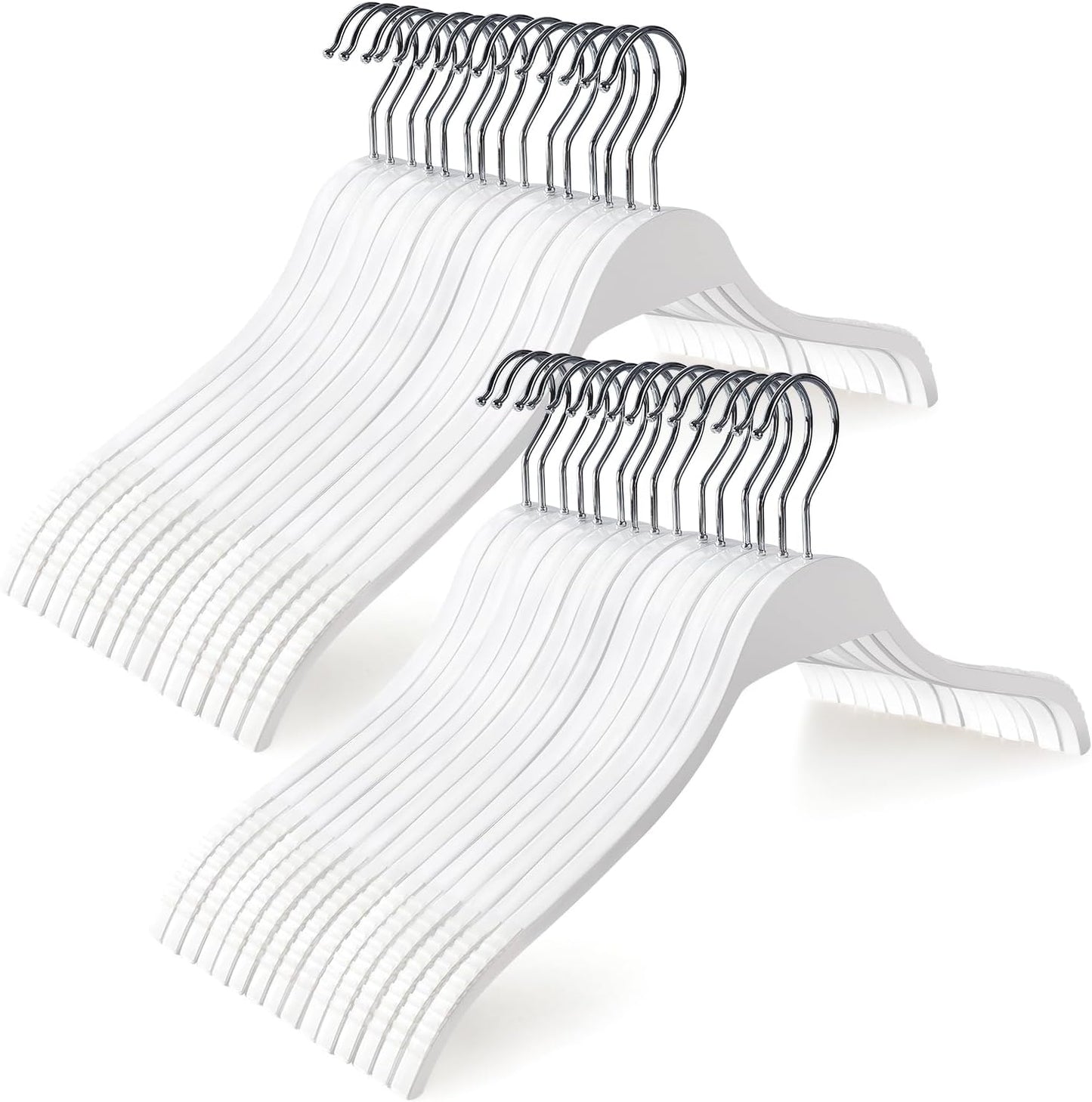 TOPIA HANGER Slim Wooden Hangers with Non-Slip Rubber Grips
