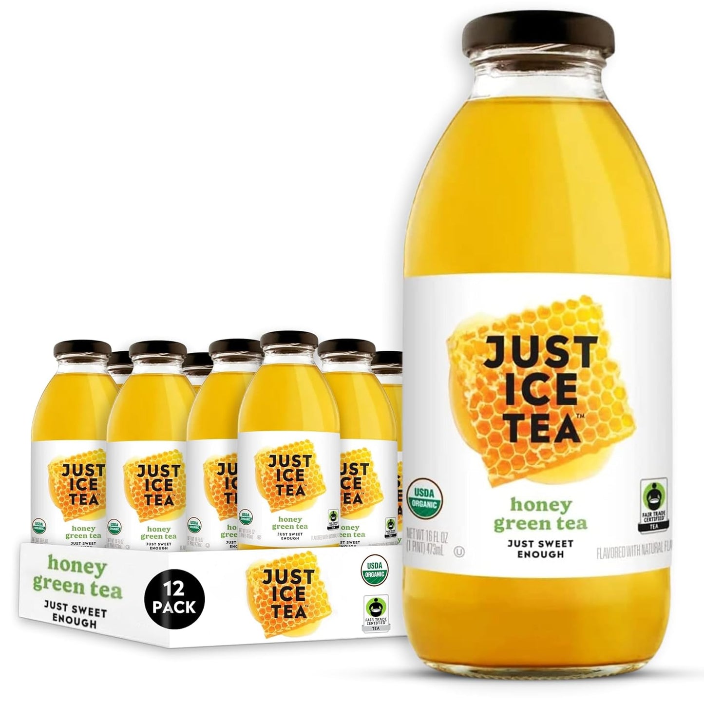 Just Ice Tea Organic Iced Tea - Honey Green Tea Refreshment