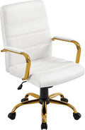 Yaheetech Mid-Back PU Leather Office Chair - Adjustable Comfort