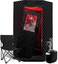 Portable Personal Home Steam Sauna Box - Extra Large Tent with Red