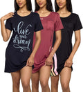 Women's Short Sleeve Nightgown 3-Pack - Soft Everyday Sleepwear