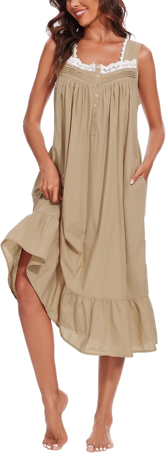 Cotton Nightgowns for Women with Pockets - Comfy & Stylish