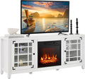 Tangkula 58 Fireplace TV Stand: Electric Fireplace, Adjustable Shelves