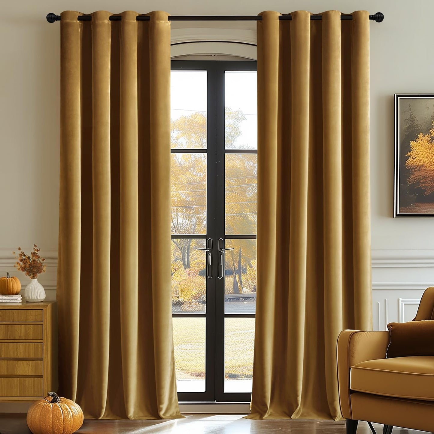 MIULEE 90 Inches Velvet Curtains for Elegant Room Decor