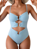 One Piece Swimsuit Ring Linked Monokini - Sexy Cutout Fit Eomenie