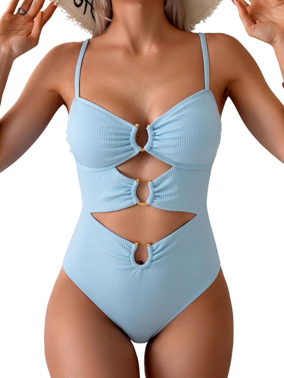 Eomenie One Piece Swimsuit for Women with Sexy Cutout Design