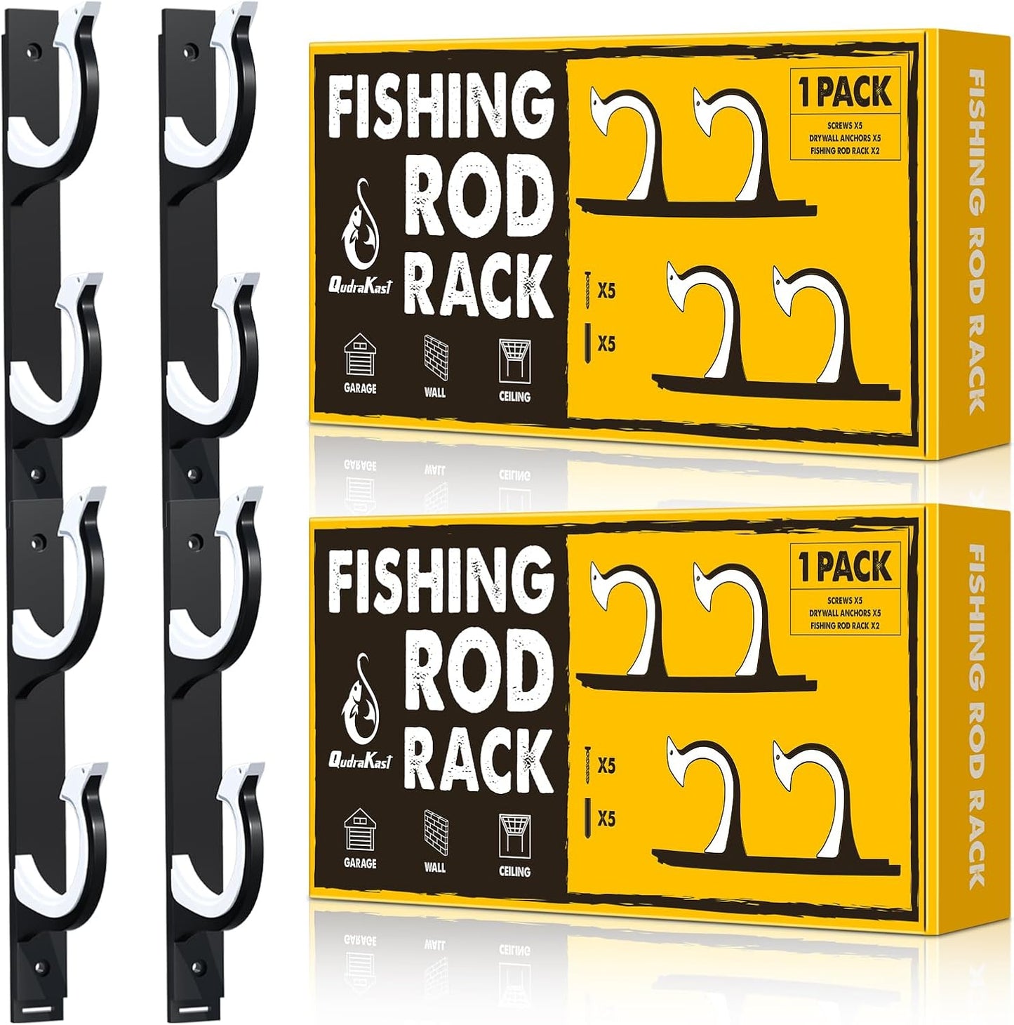 Securely Store 4 Fishing Rods - QudraKast Rod Holders