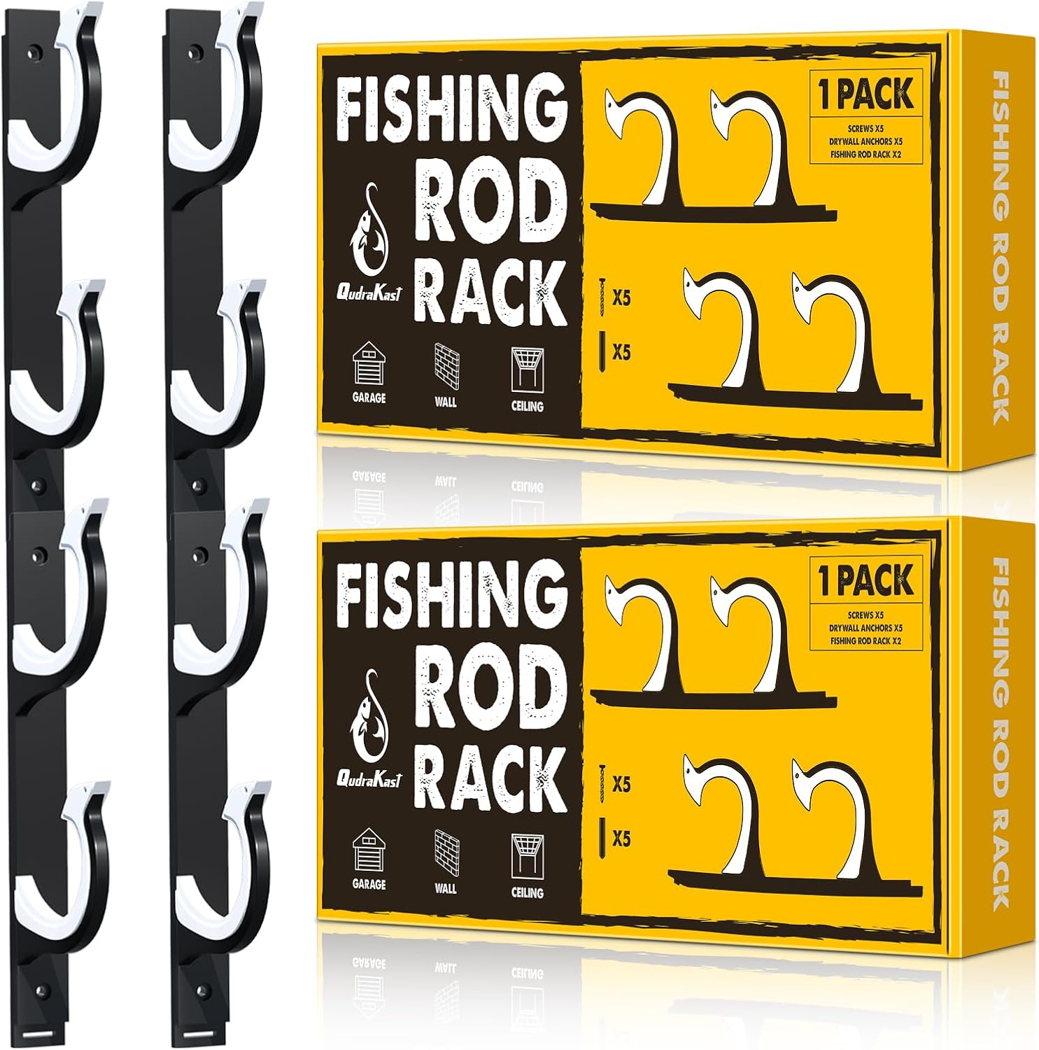Securely Store 4 Fishing Rods - QudraKast Rod Holders