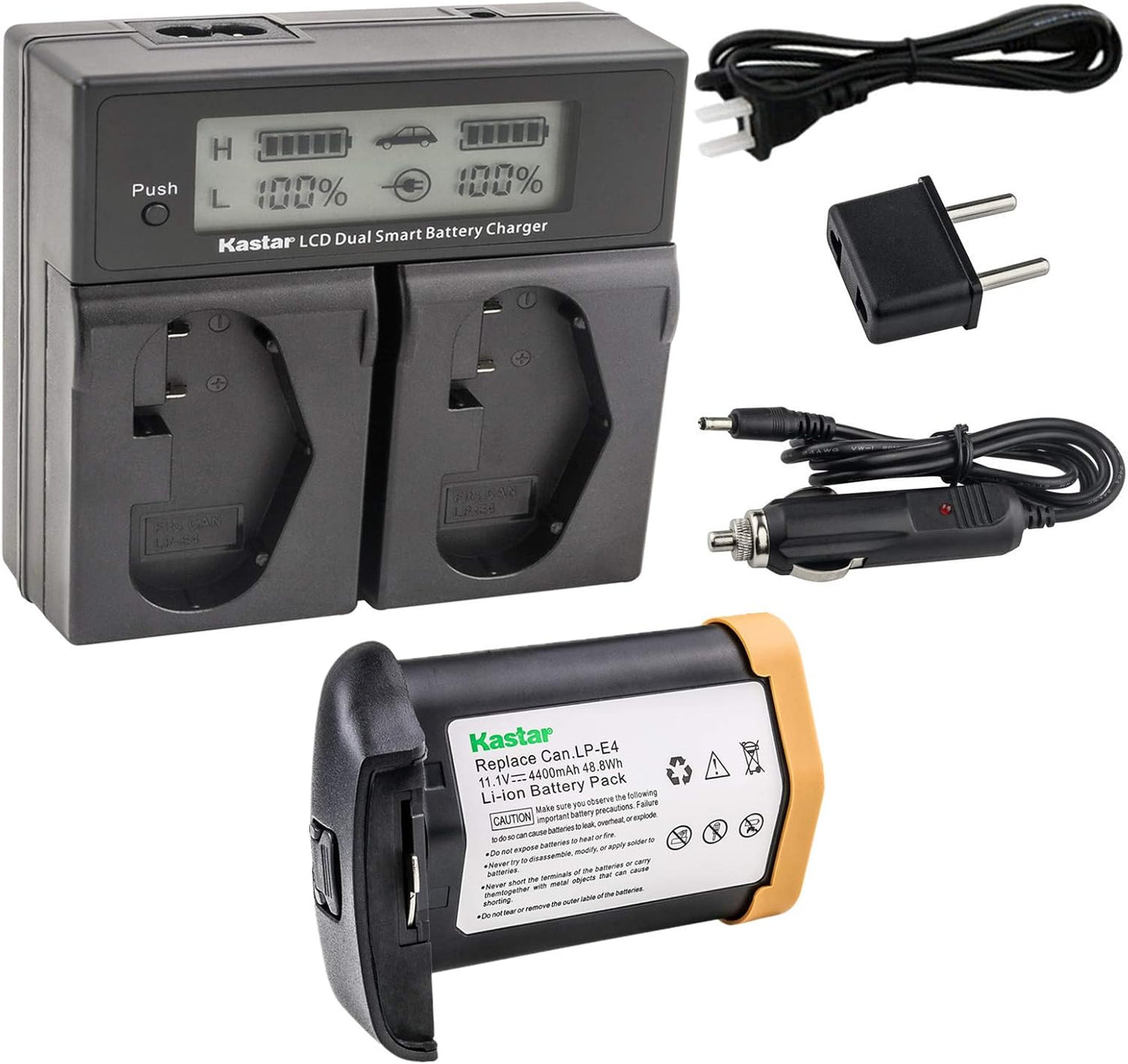 Kastar LCD Dual Smart Fast Charger & Battery for Canon Cameras