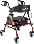 BlessReach Rollator Walker with Seat - Stable 4-Wheel Mobility