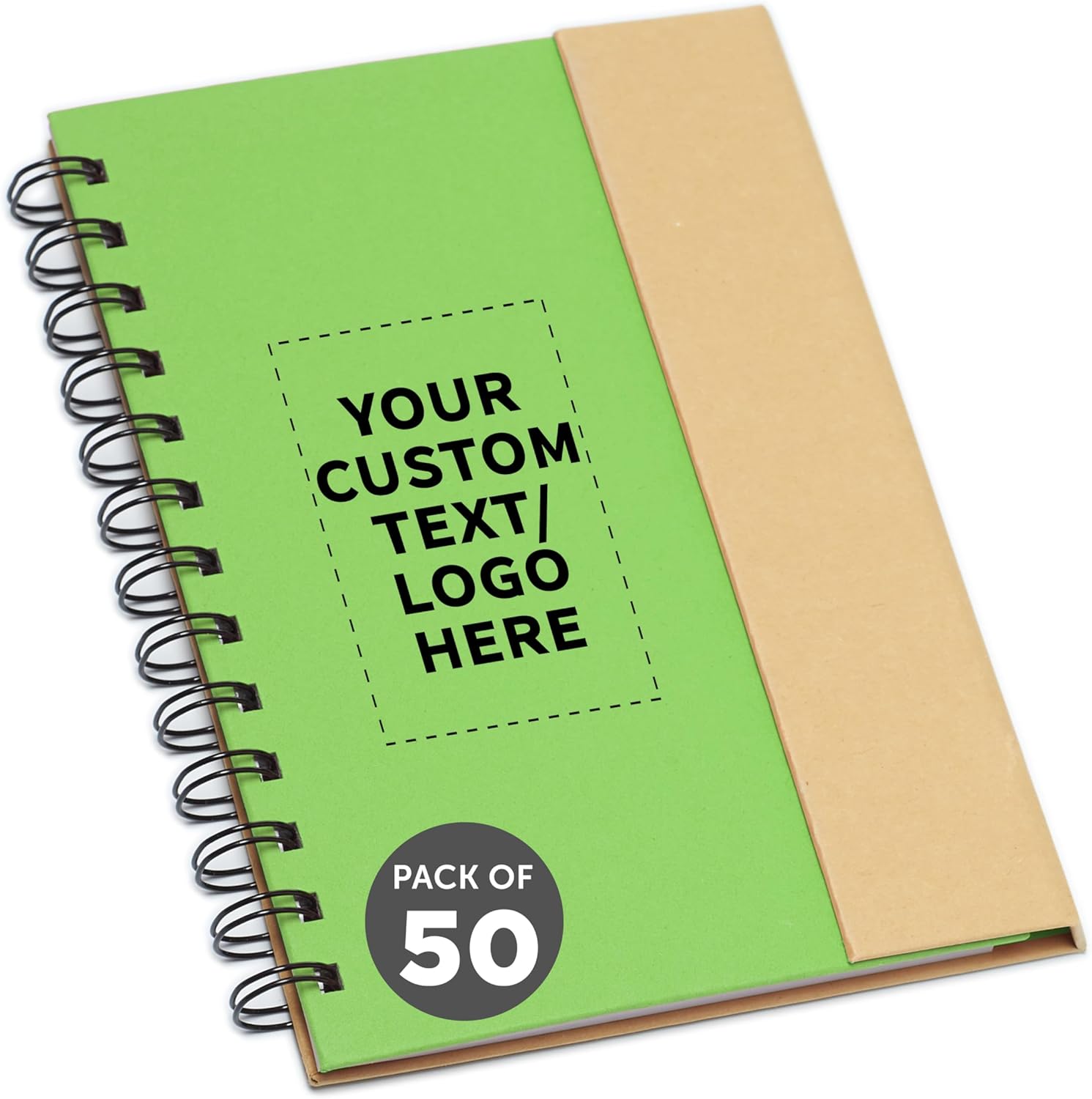 Custom Eco Spiral Notebooks Set - Bulk Pack of 50