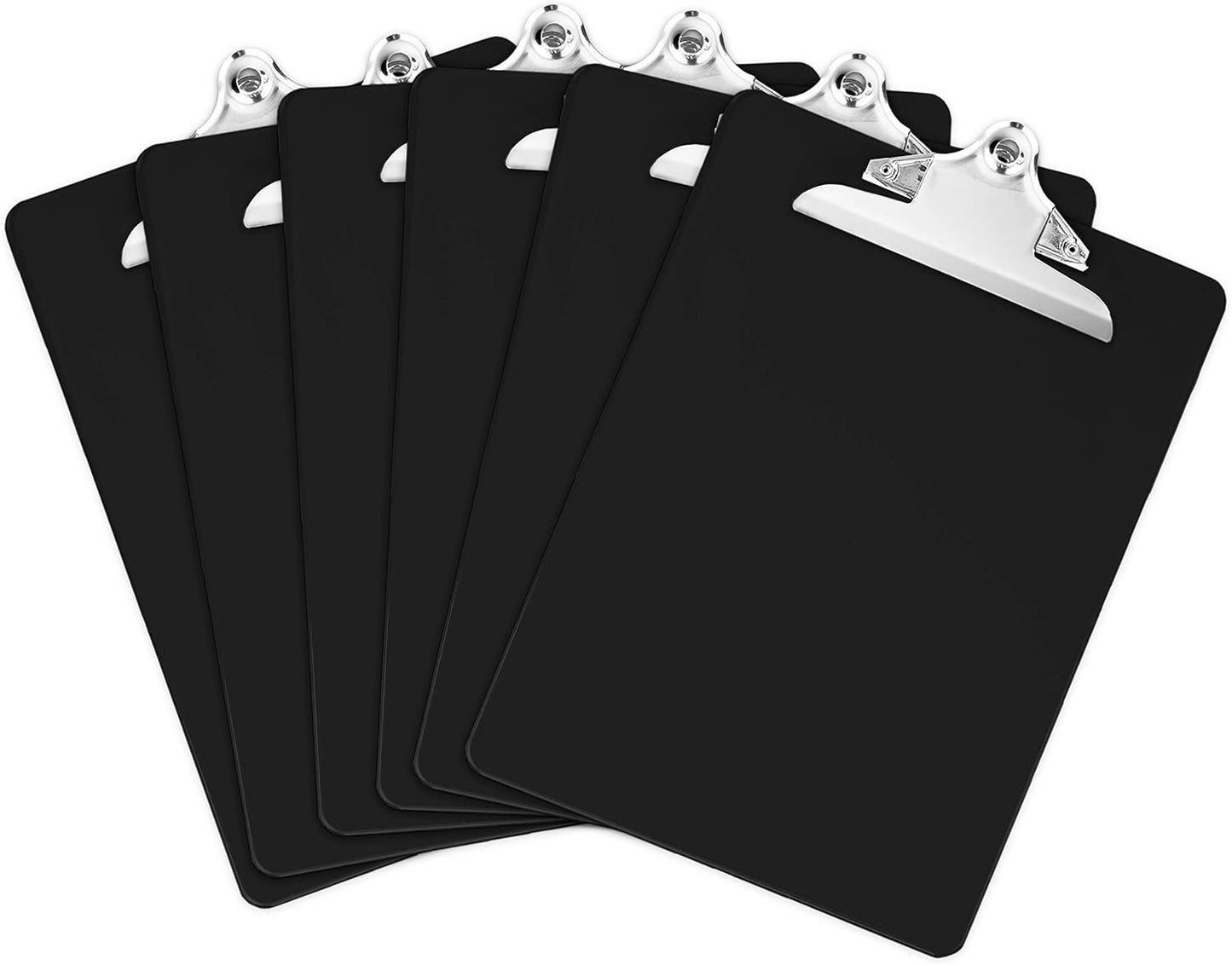 Black Plastic Clipboards Set of 6 for Office and School Use