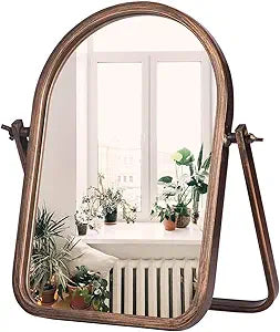 Geloo Vintage Table Desk Mirror - Elegant 360 Degree Design