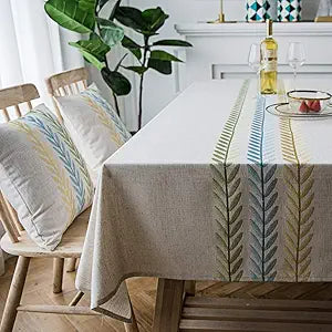 LINENLUX Stylish Square Rectangular Tablecloth for Dining Table