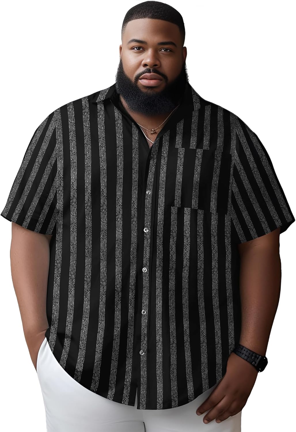 Button Down Shirt Men Casual Big and Tall Short Sleeve Style