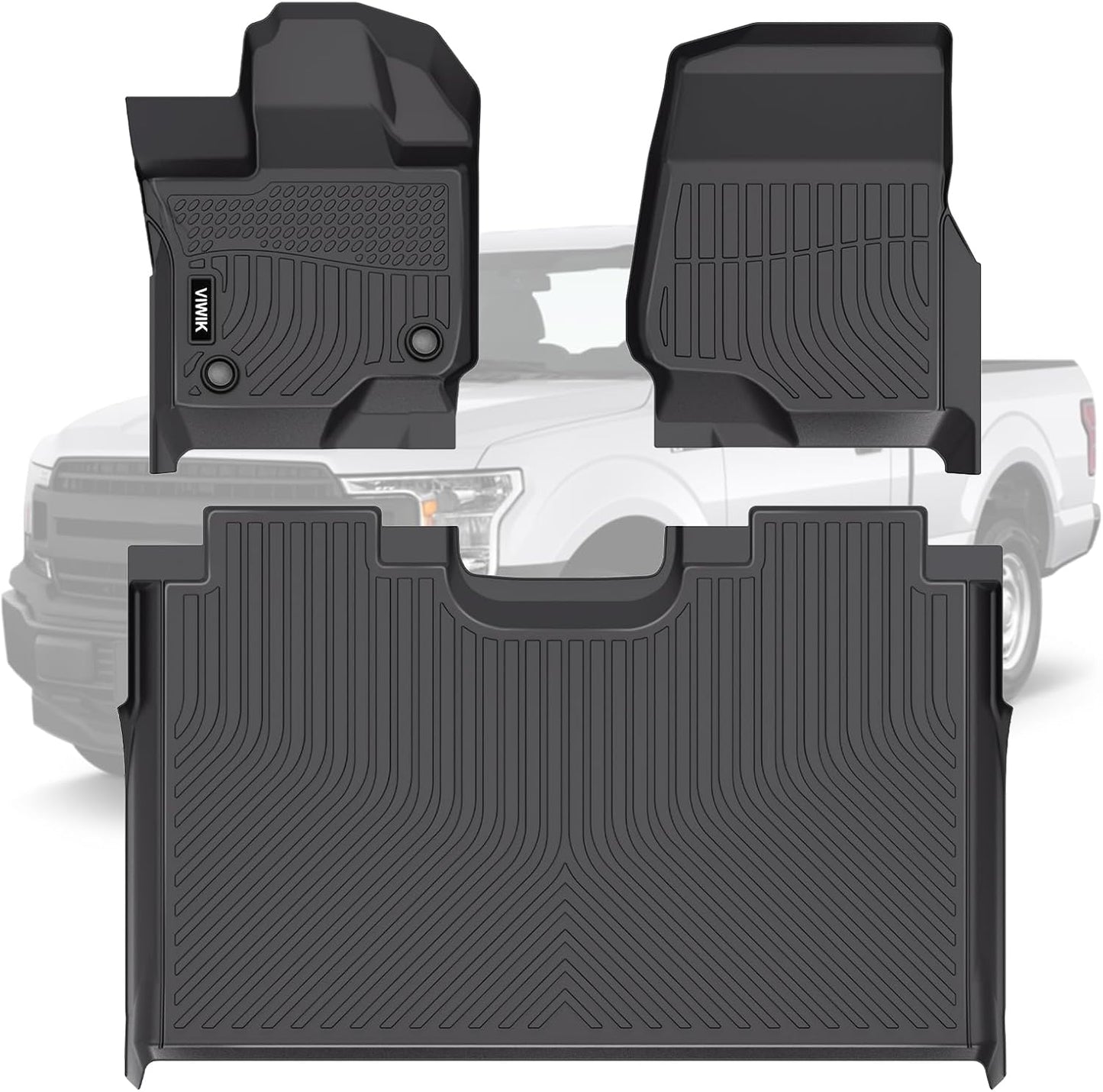 VIWIK Floor Mats for Ford F150 2015-2025 All Weather Protection