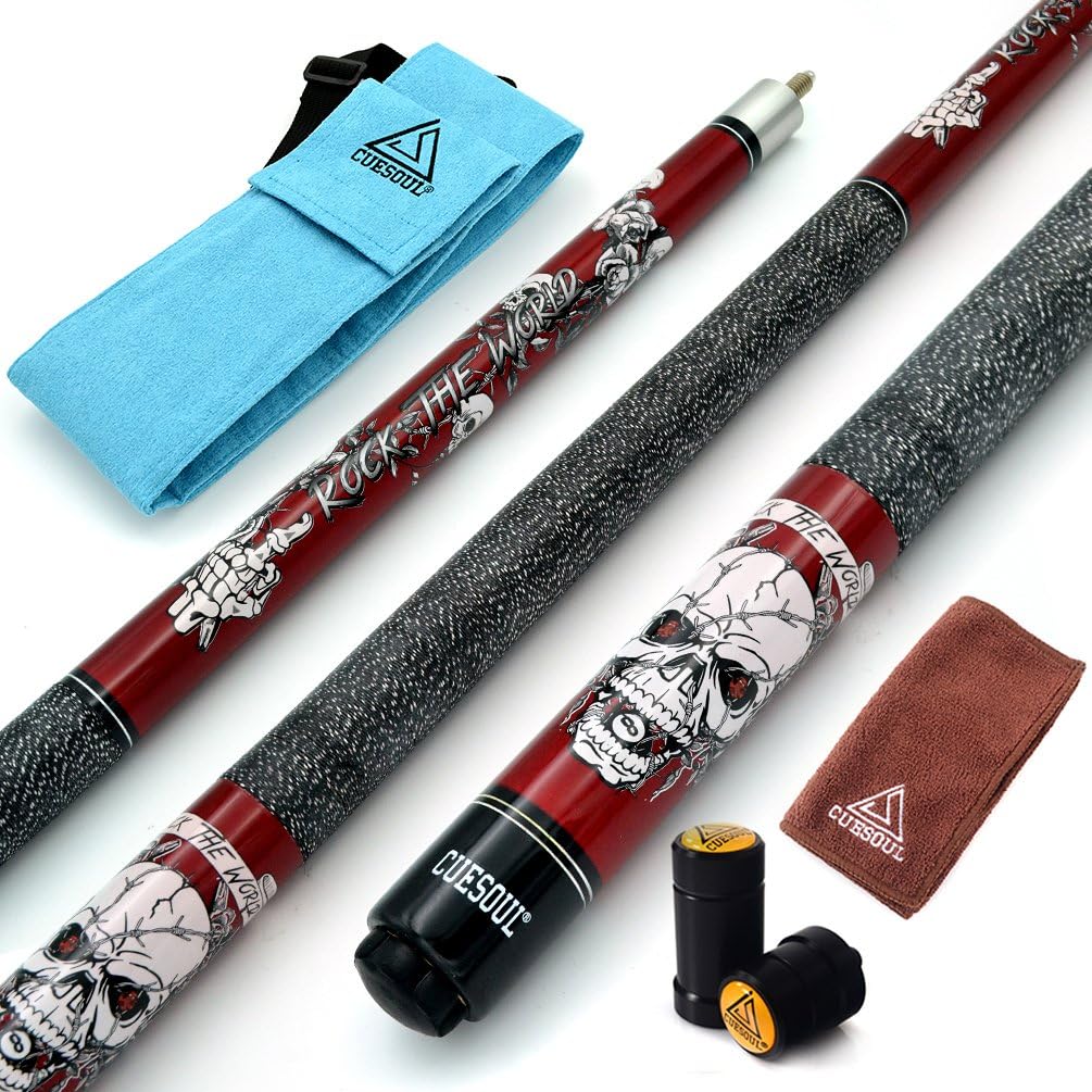 CUESOUL 58 inch Maple Pool Cue Stick Kit for Billiards Enthusiasts
