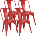 Furniwell Metal Dining Chairs Set of 4 for Indoor Outdoor