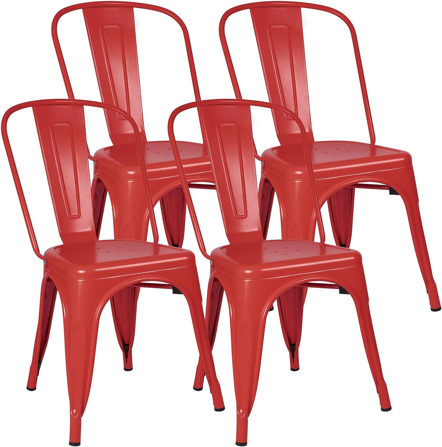 Furniwell Metal Dining Chairs Set of 4 for Indoor Outdoor