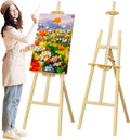 Nian Feng Wooden Easel for Painting, 59 in - Adjustable Foldable Floor