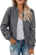 MIROL Women's Trendy Fleece Bomber Jacket - Cozy Everyday Layer