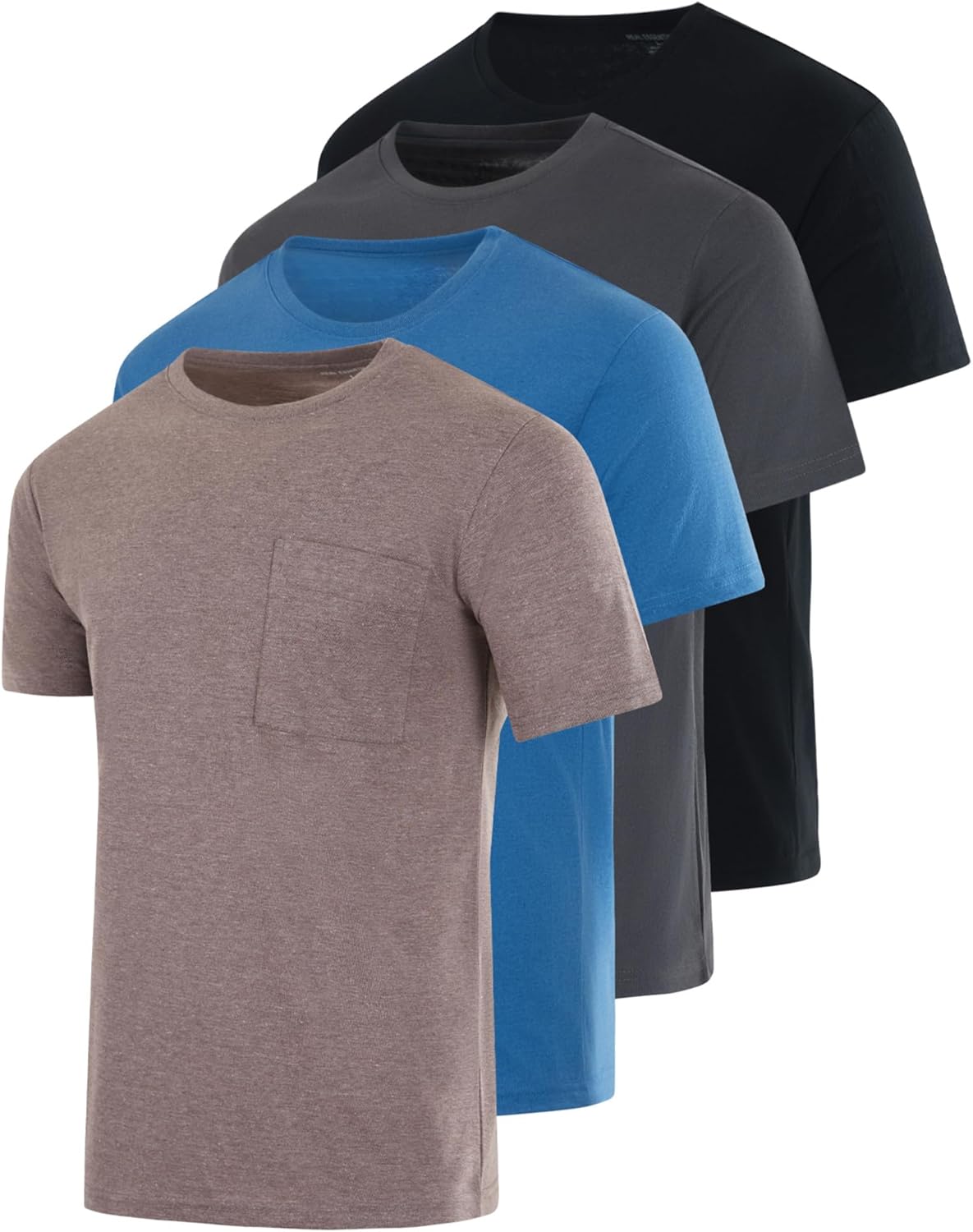 Men's Cotton Performance Short Sleeve Pocket T-Shirt 4 Pack