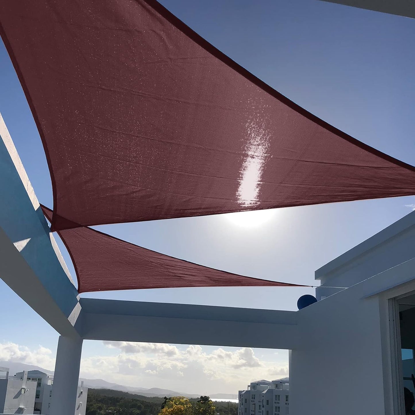 SUNNY GUARD Triangle Sun Shade Sail 10ftx10ftx14ft for Outdoor Use