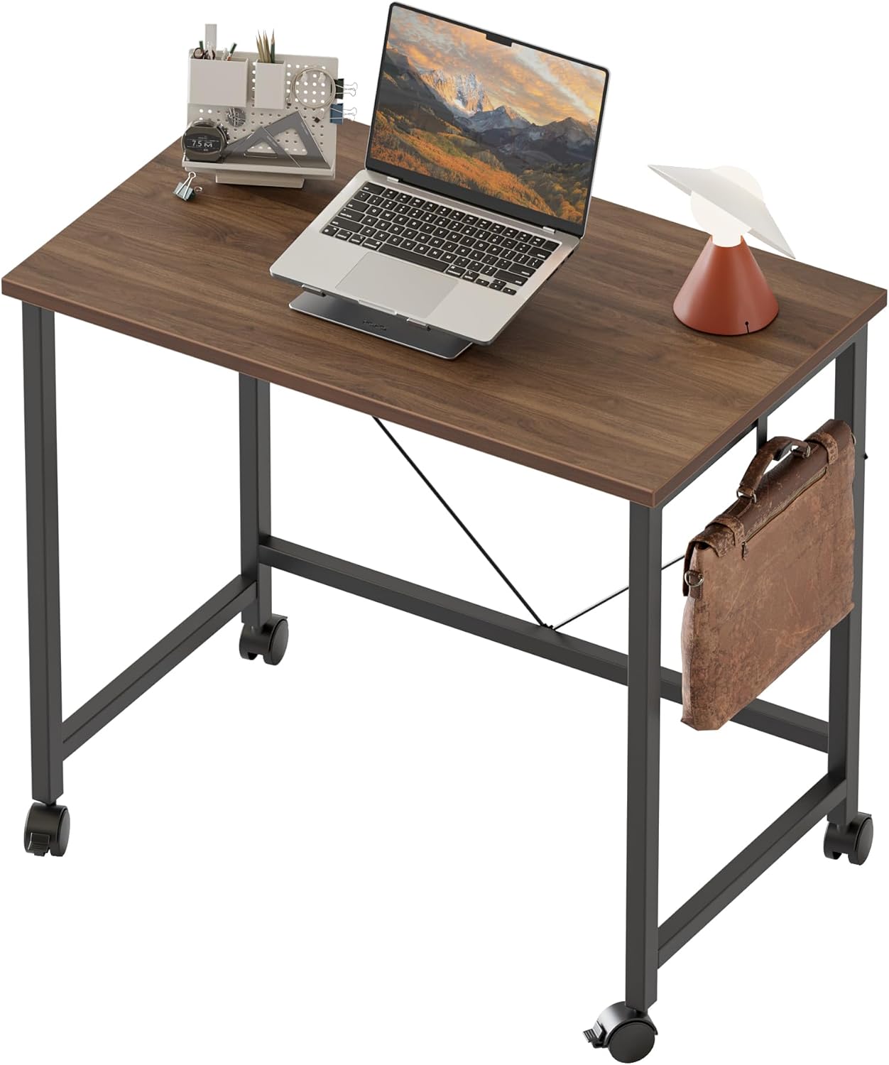 Mericonia Rolling Computer Desk with Wheels for Small Spaces