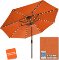 EliteShade 9ft Solar Market Umbrella - 80 LEDs, 10-Year Non-Fading Top