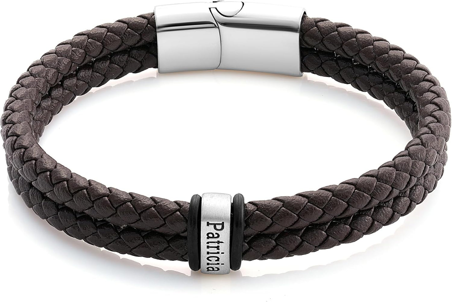 Custom Leather Bracelet - Personalized Men's Gift