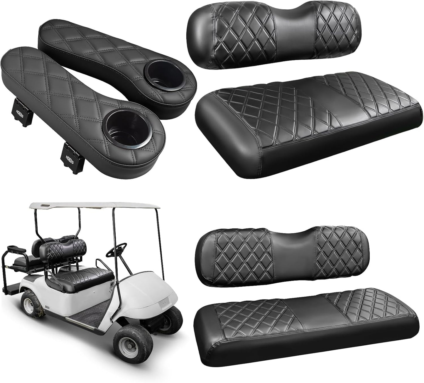 NOKINS Golf Cart Seat Covers for EZGO TXT and RXV Models