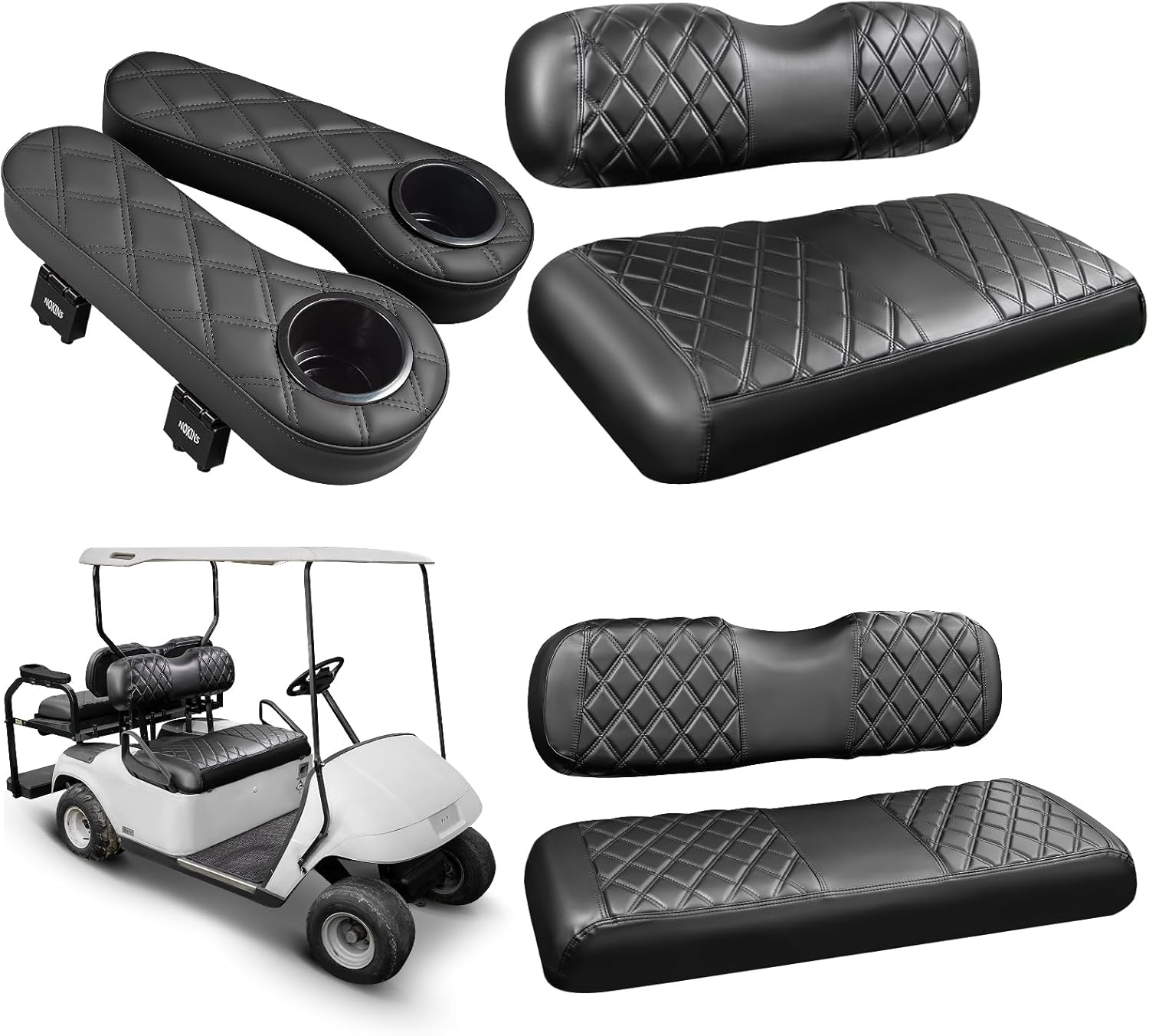 NOKINS Golf Cart Seat Covers for EZGO TXT and RXV Models
