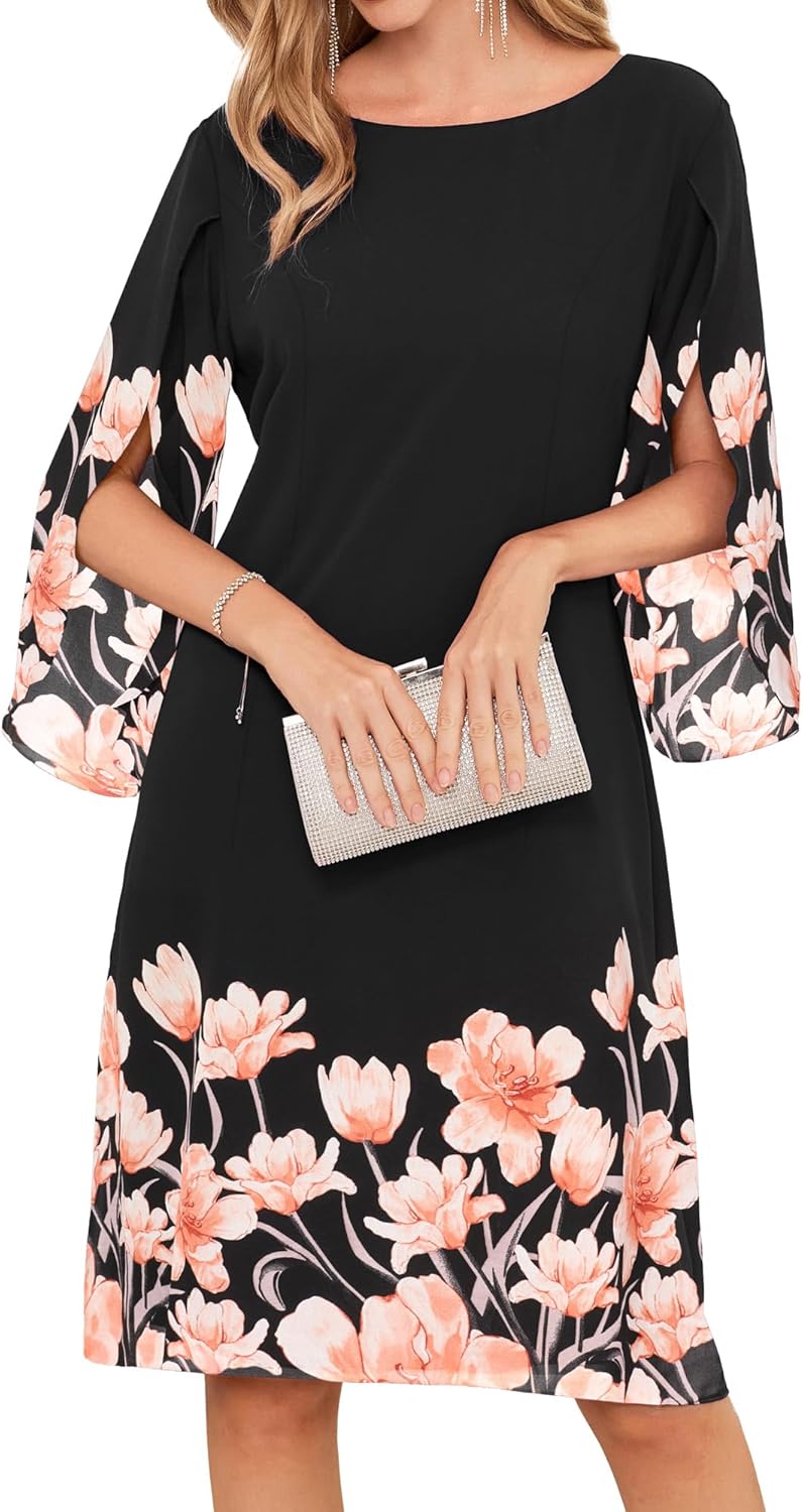 Chiffon Dresses for Women - Flutter Sleeve Party Wedding Dress