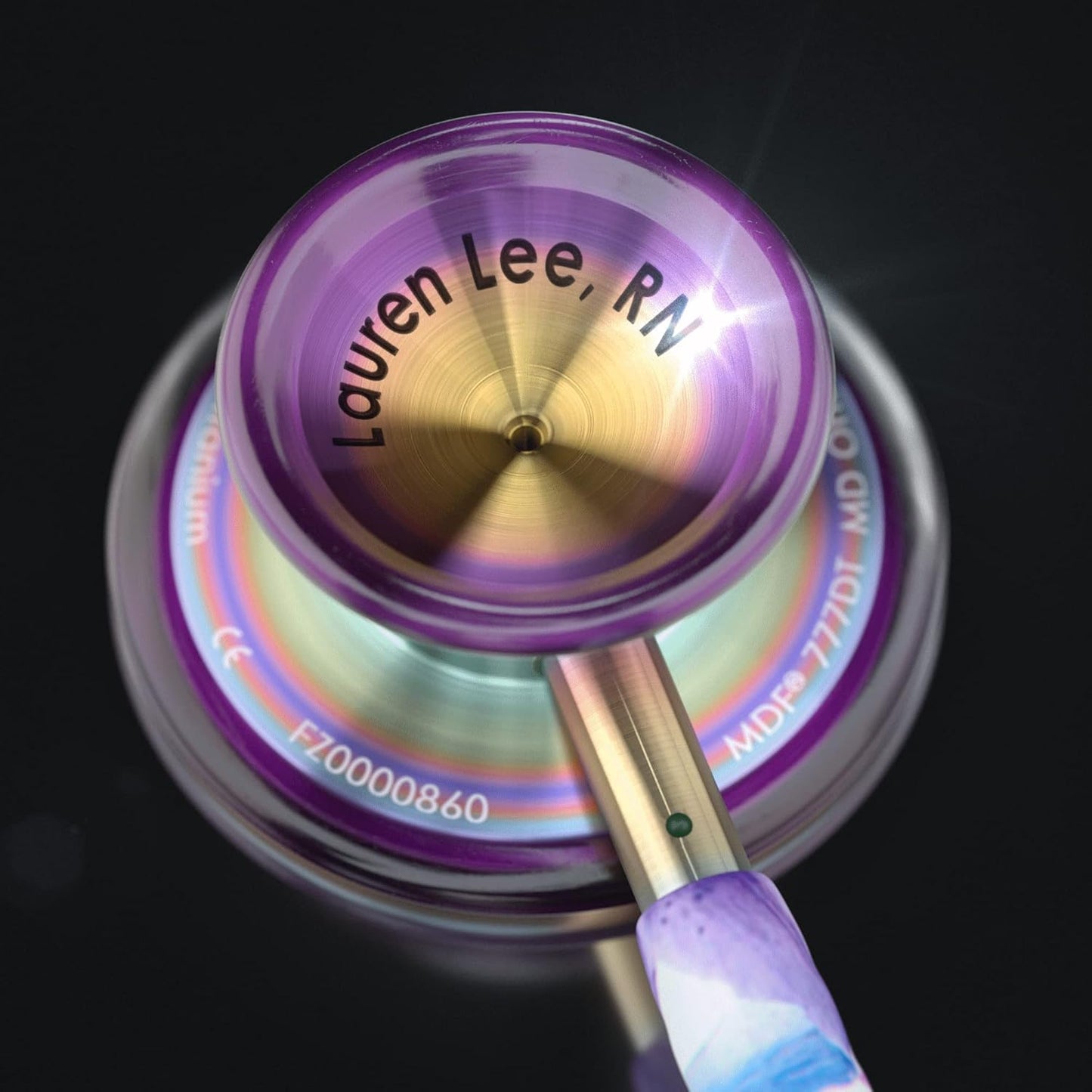 Engravable MDF Monet Kaleidoscope Custom Stethoscope for Adults