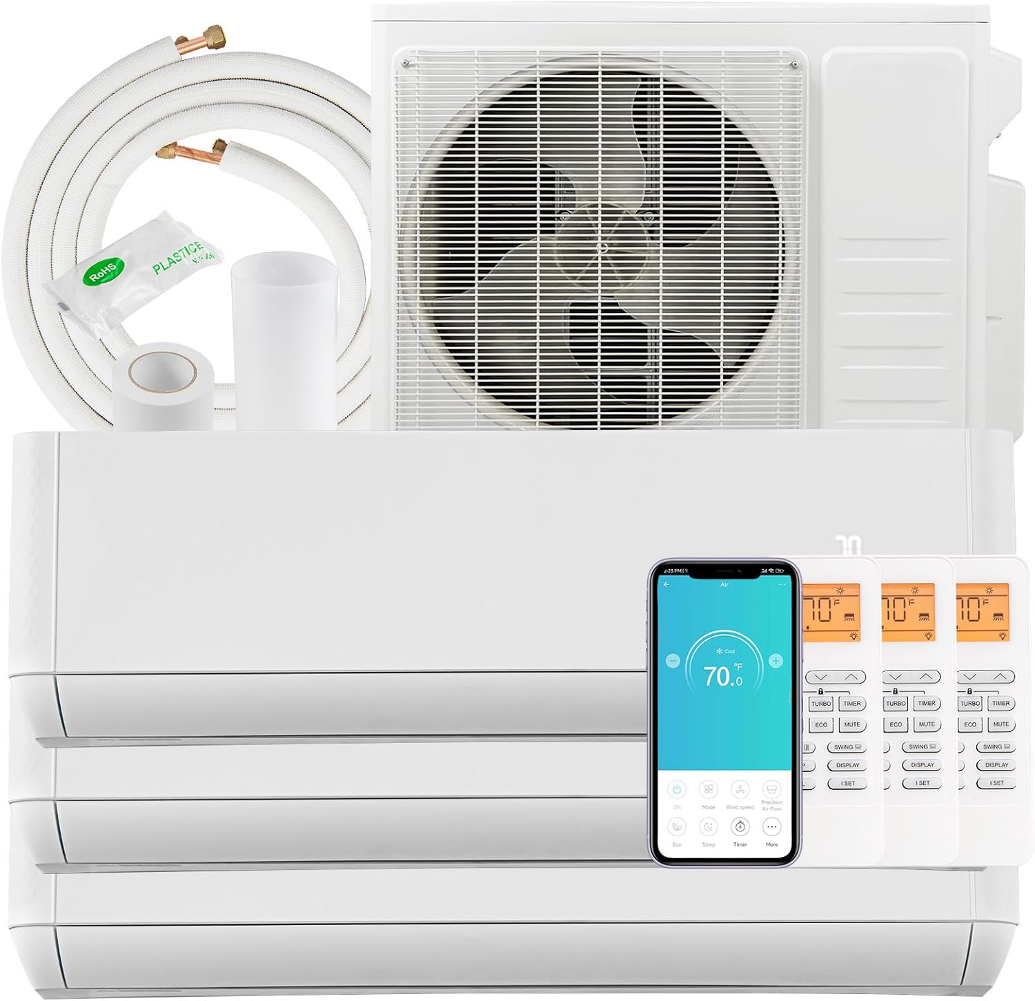 SIMOE 3 Zone Mini Split AC: Alexa & App Control
