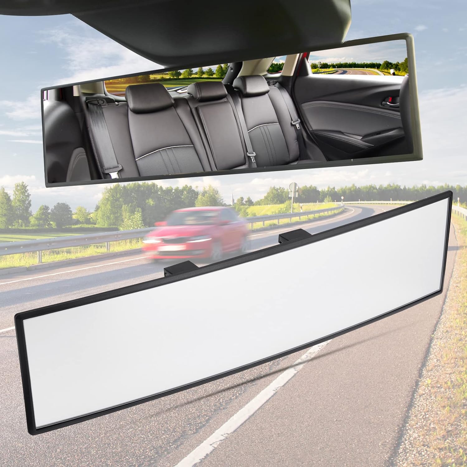 JOYTUTUS 11.81 Panoramic Rear View Mirror - Reduce Blind Spots